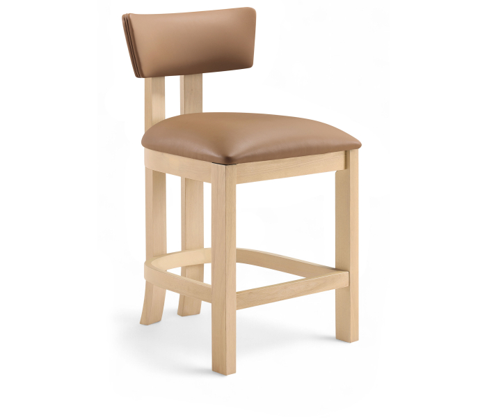 Lavrin - Vegan Leather Counter Stool (Set of 2) - Cognac - Dark Brown