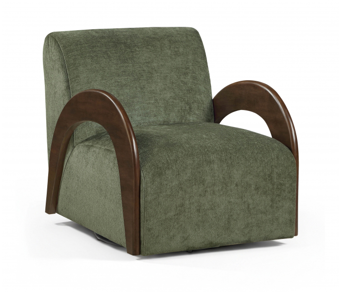 Neria - Chenille Fabric Upholstered Swivel Accent Chair - Green