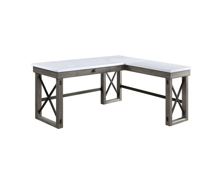 Talmar - Writing Desk With Lift Top - Marble Top & Weathe - Dark Gray