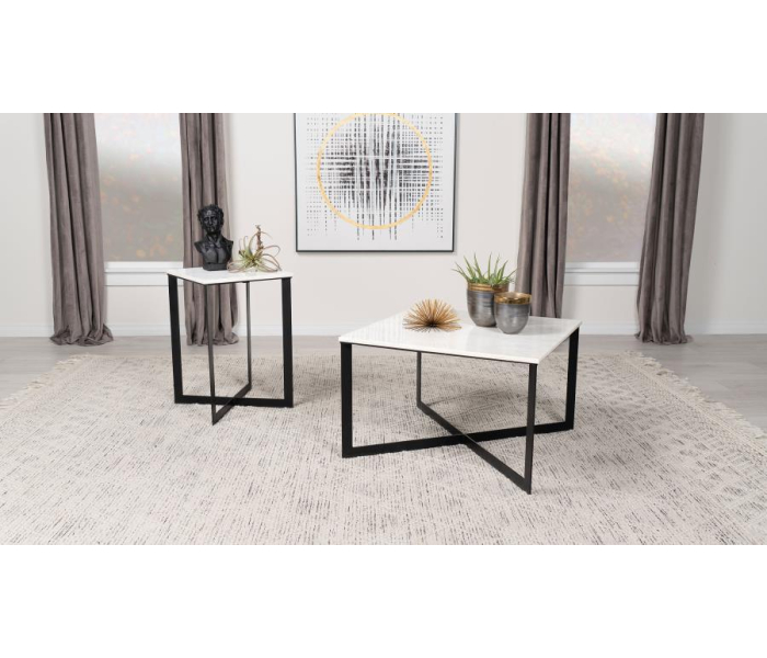 Tobin - 2 Piece Marble Top Coffee And End Table Set