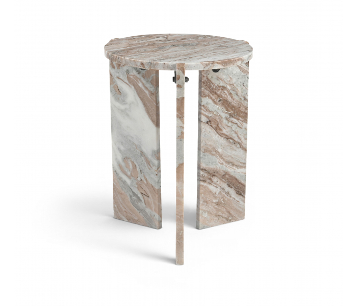 Vernazza - Genuine Marble End / Side Table - Brown / - Light Brown, 16"