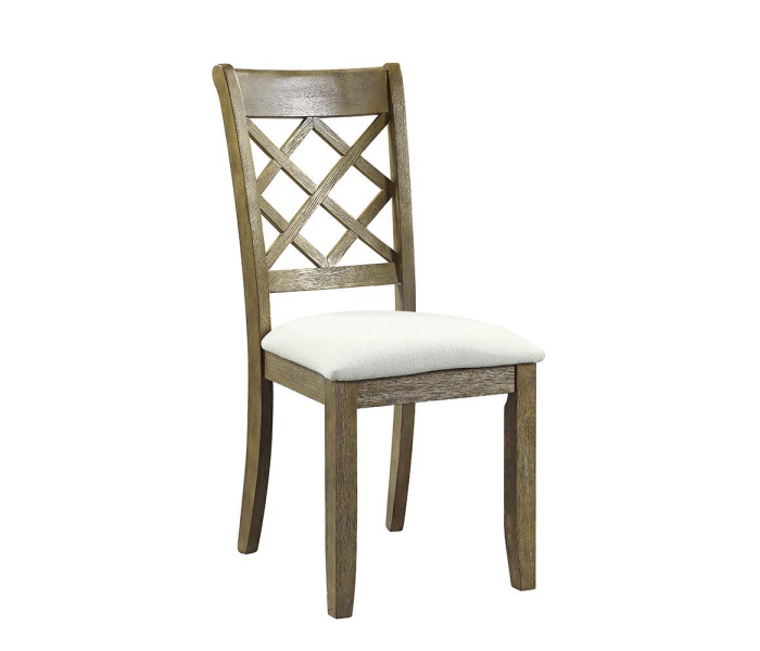 Karsen - Side Chair (Set of 2) - Beige Linen & Rustic Oak Finish