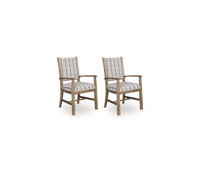 Ridgester Dining Upholstered Arm Chair (Set of 2) Light Brown