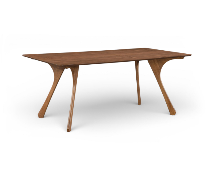Glenwood - 71" Solid Wood And Walnut Veneer Dining Table - Brown - Dark Brown, 71"