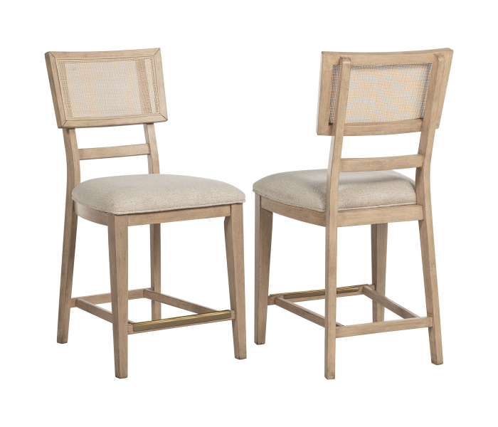 Kailani - Radio Weave Cane Counter Dining Side Chair (Set of 2) - Beige Oak
