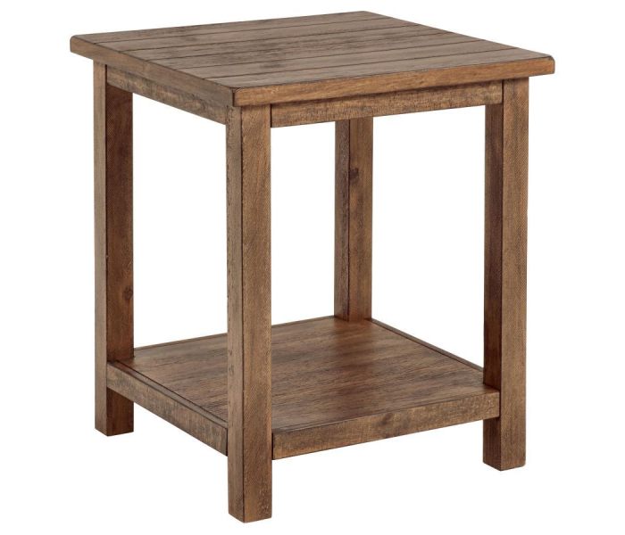 Payne - Wood End Table With Shelf - Distressed, 20"