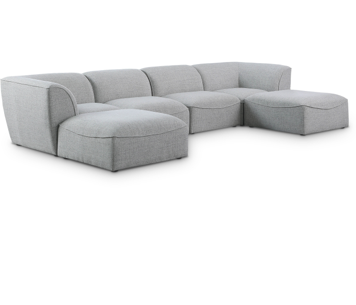 Miramar - 6 Piece Modular Double Chaise Sectional, 142"