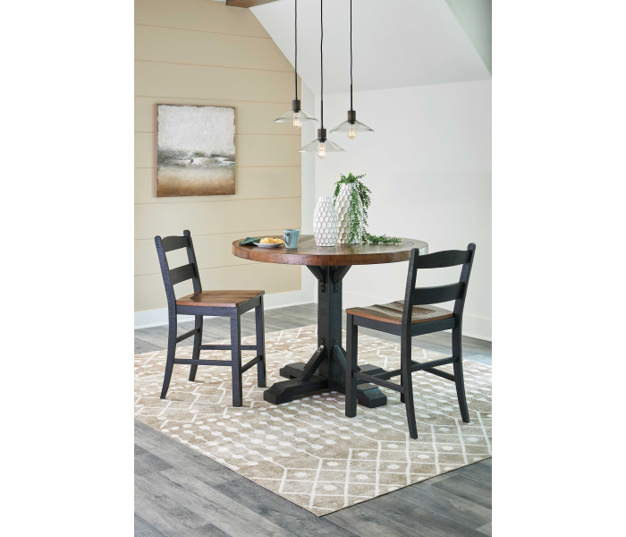 Valebeck - Multi - 4 Pc. - Counter Height Dining Table, 2 Barstools