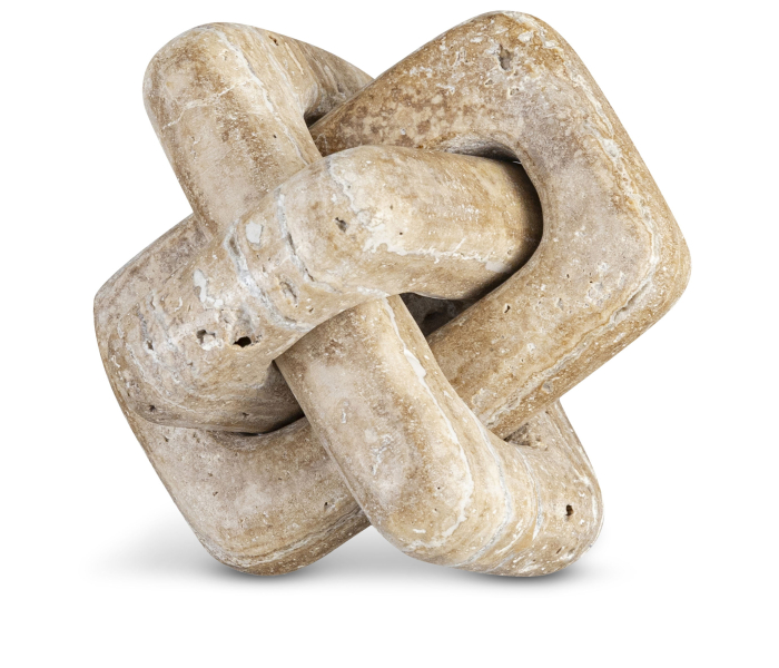 Bond - Travertine Decorative Knot - Natural - Beige, 5"