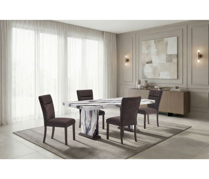D8212 - 5 Piece Dining Room Set (Dining Table With 4 Dining Chairs) - Dark Brown