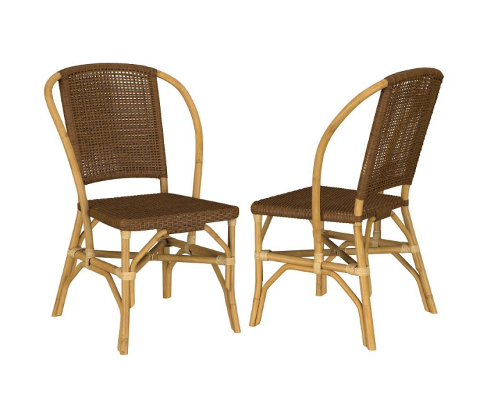 Lexley - Woven Rattan Dining Side Chair (Set of 2) - Brown - Dark Brown