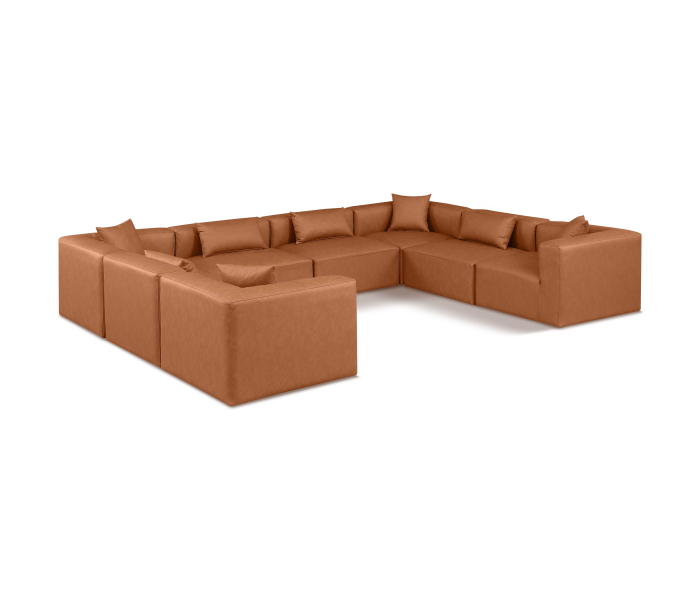 Cube - 8 Piece Modular Sectional - Cognac, 144"