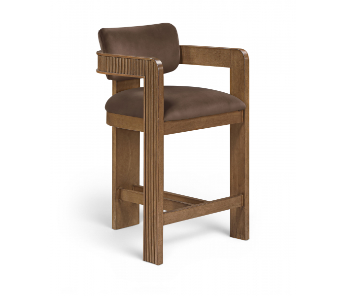 Sacha - Velvet Counter Stool - Brown - Dark Brown