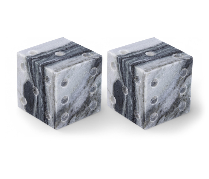 Dice - Marble Decorative - Panda - Gray, 4"