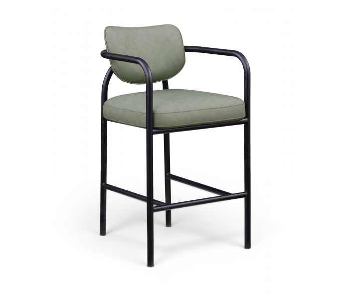 Serava - Vegan Leather Upholstered Bar Stool - Green