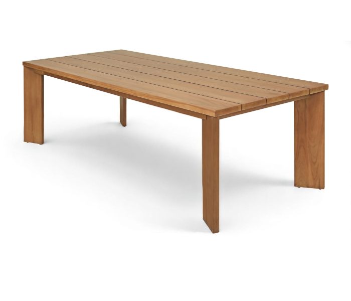 Mirella - Teak Wood 96" Outdoor Patio Dining Table - Natural - Light Brown, 96"