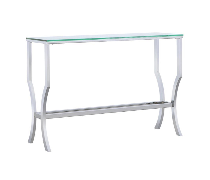 Saide - Rectangular Glass Top Entryway Console Table - Chrome, 43.5"
