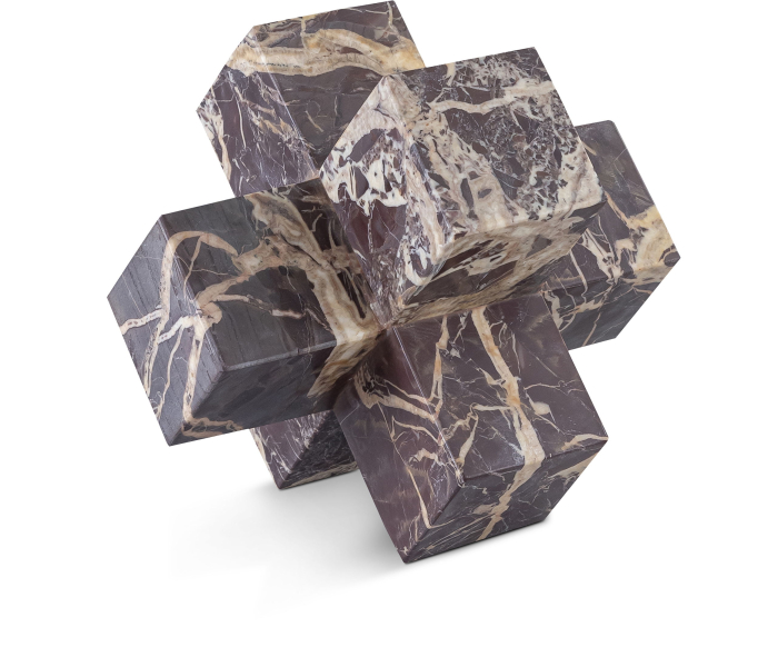 Jack - Marble Decorative Object - Cherry - Dark Red, 7"
