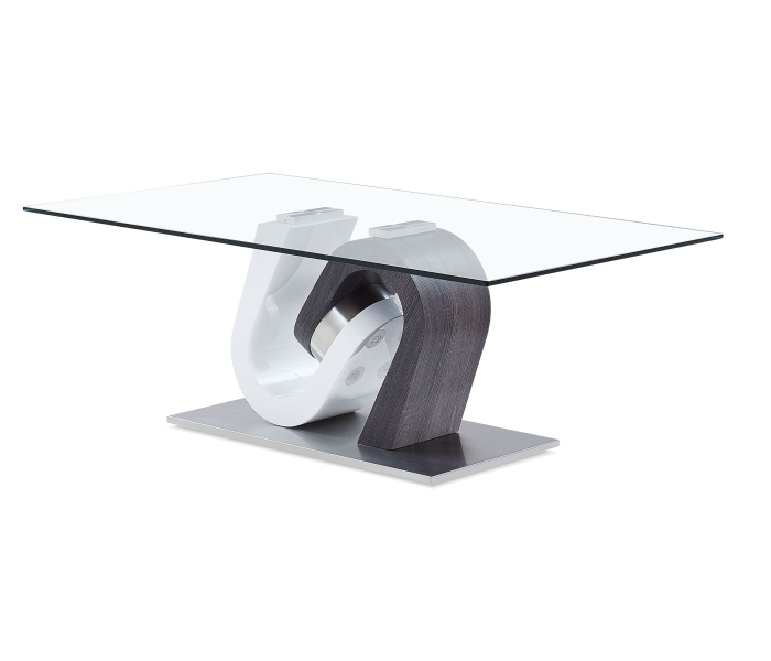 T4127 - Coffee Table - Clear / Dark Gray / Silver /, 47.24"