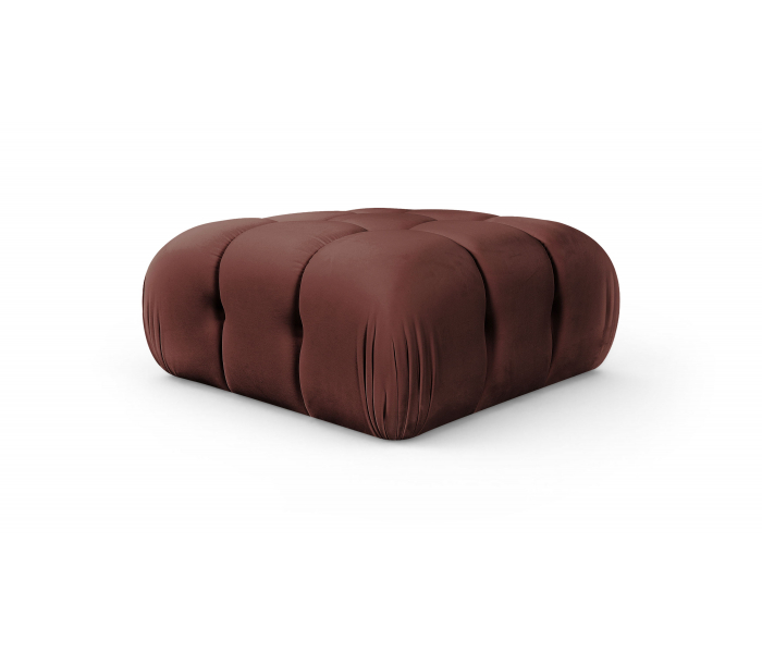 Orin - Velvet Performance Fabric Upholstered Modular Ottoman - Rose - Dark Red