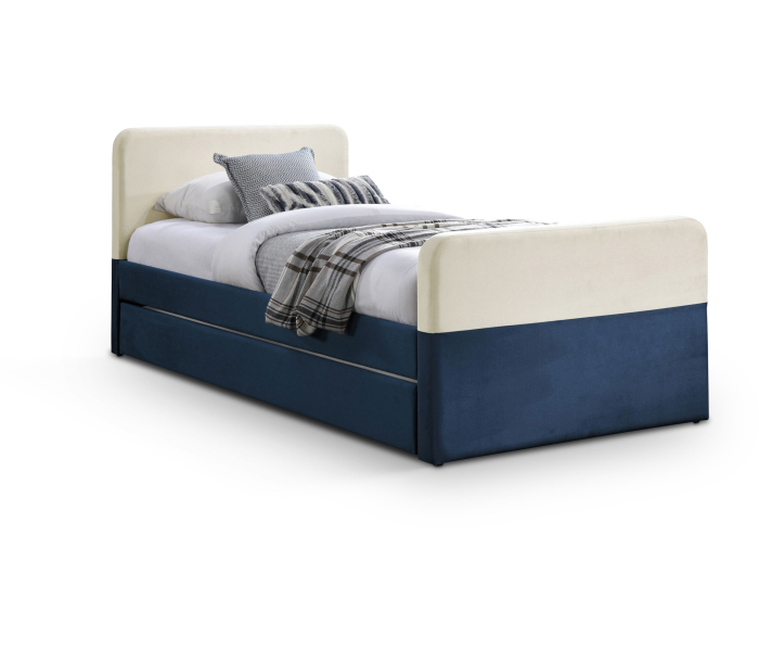 Ivy - Twin Trundle / Storage Bed - Navy / Cream