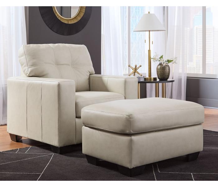 Santorine 2 Pc. Chair, Ottoman Bone