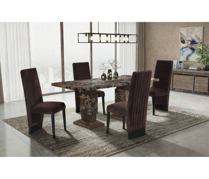 D12DT - 7 Piece Dining Room Set (Dining Table With 6 Dining Chairs) - Dark Brown