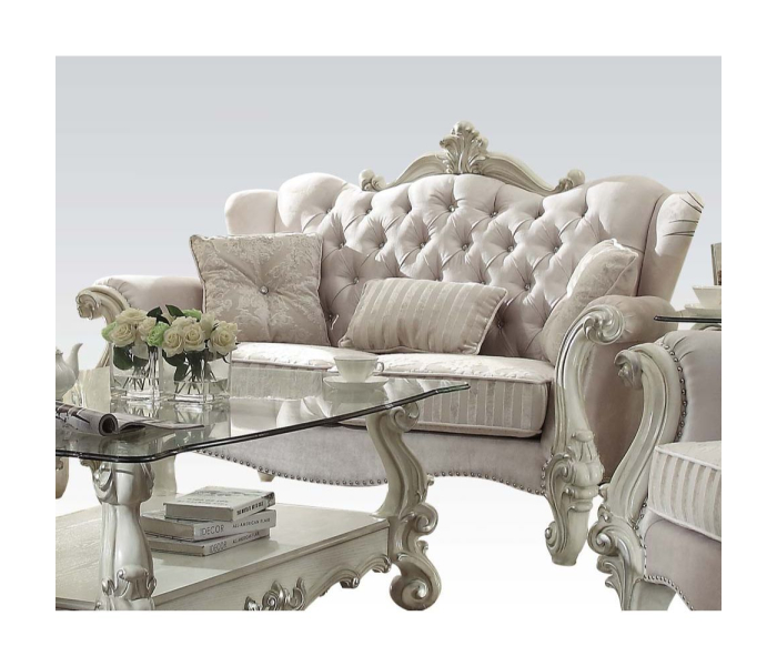 Versailles - Loveseat - Ivory Velvet & Bone