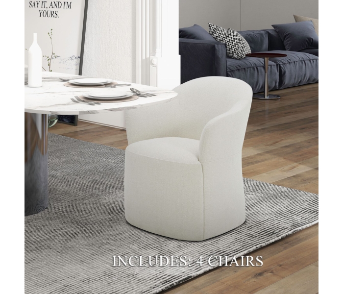 Accent Dining - Accent Dining Chairs With Casters (Set of 4) - Ivory