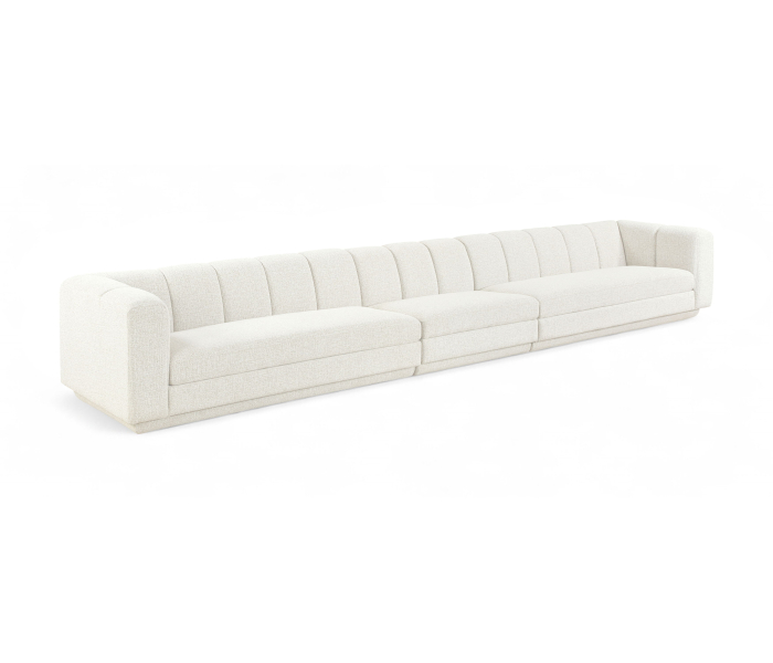 Modari - Fabric Upholstered 3 Piece Modular Sofa - Cream - White, 193.5"