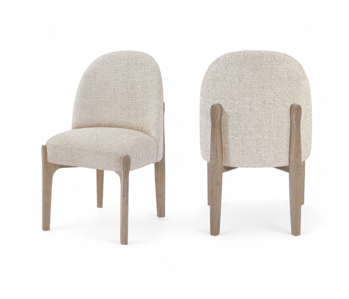 Torino - Fabric Upholstered Dining Chair (Set of 2) - Beige / Natural - Beige