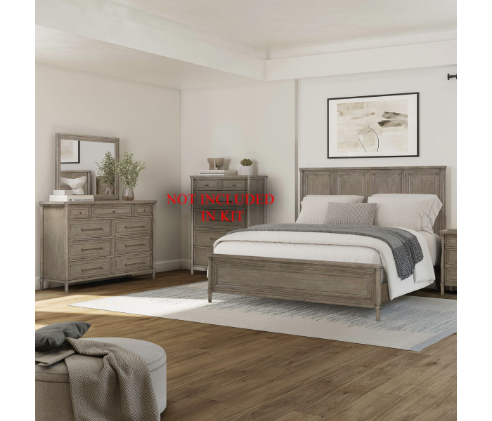 Rochelle Park - 3 Piece Bedroom Set (California King Panel Bed, Dresser & Mirror) - Smokey Taupe