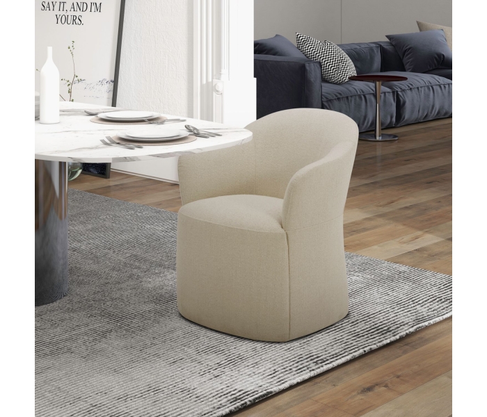 Accent Dining - Dining Accent Chair With Casters - Wicker