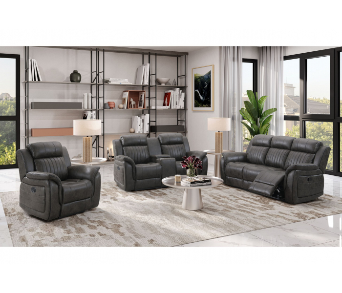 U8517 - Reclining Sofa / Console Reclining Loveseat / Glider Recliner - Dark Gray