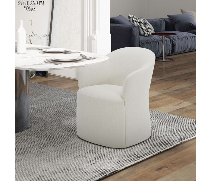 Accent Dining - Dining Accent Chair With Casters - Ivory
