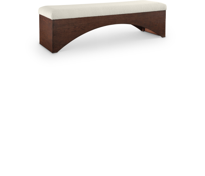 Lawson - Bench With Brown Base - Cream