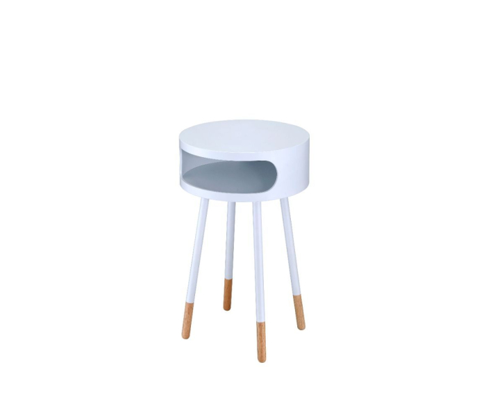 Sonria - Accent Table - White & Natural - White, 16"