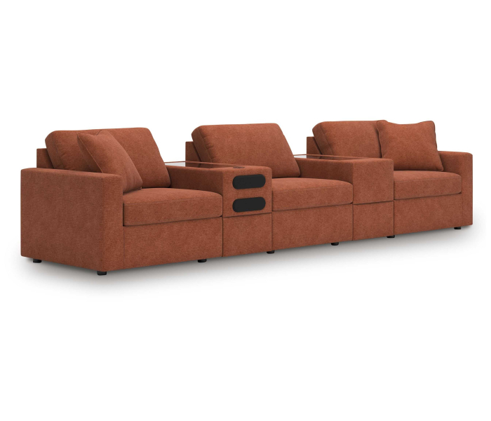 Cozymax - Spice - 5-Piece Sectional With Audio System And With Storage Console, 142"