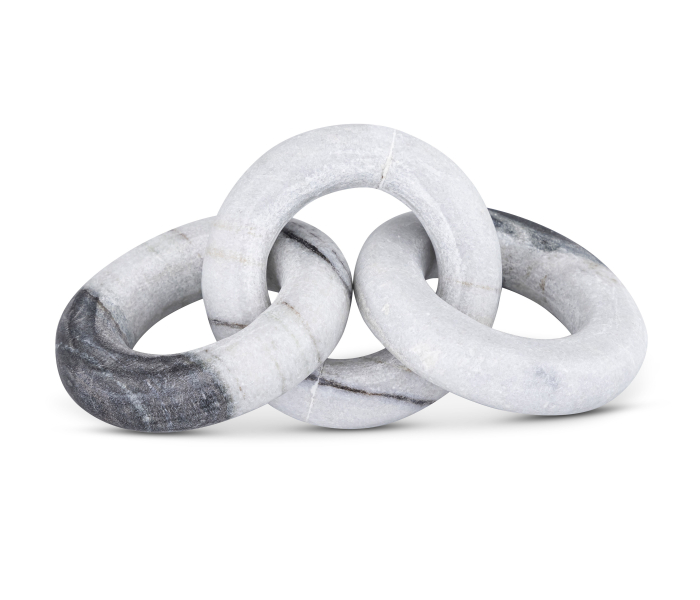 Rings - Marble Decorative Chain Links - Panda - Gray, 4"