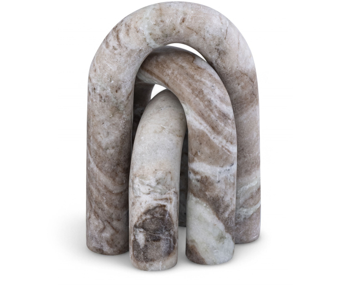 Arco - 3 Piece Marble Decorative Object - Brown - Gray, 5"