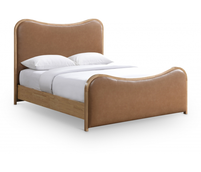 Arvada - Vegan Leather Full Bed - Cognac
