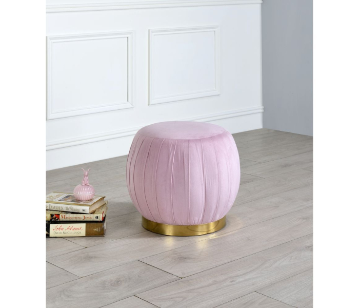 Zinnia - Ottoman - Pink Carnation Velvet