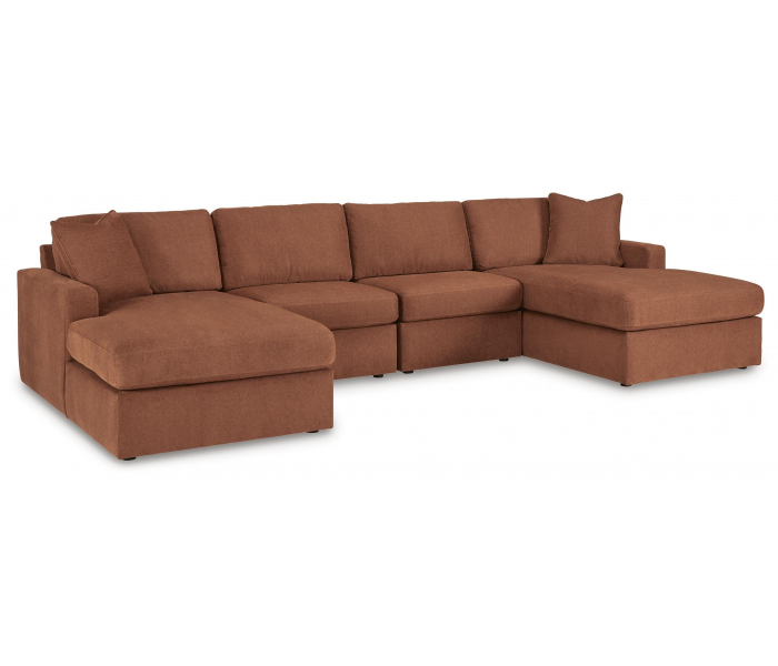 Modmax 4-Piece Double Storage Chaise Sectional Spice, 142"