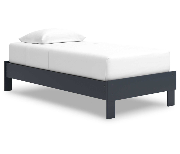 Simmenfort - Navy Blue - Twin Platform Bed