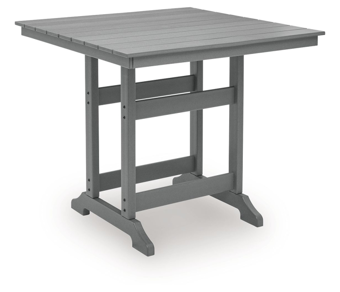 Sanctuary Beach Square Counter Table With Umbrella Option Dark Gray, 42"