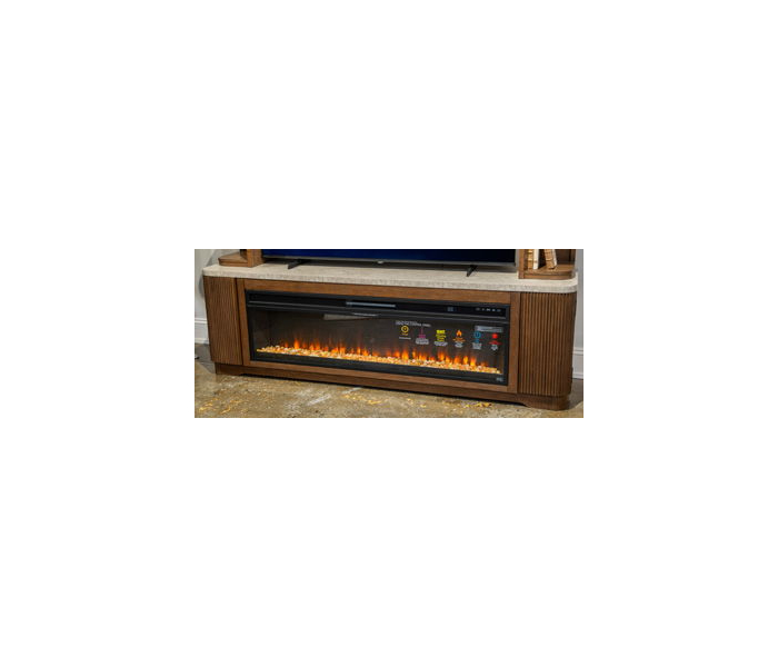 Hadonna XL TV Stand With Fireplace Option Brown
