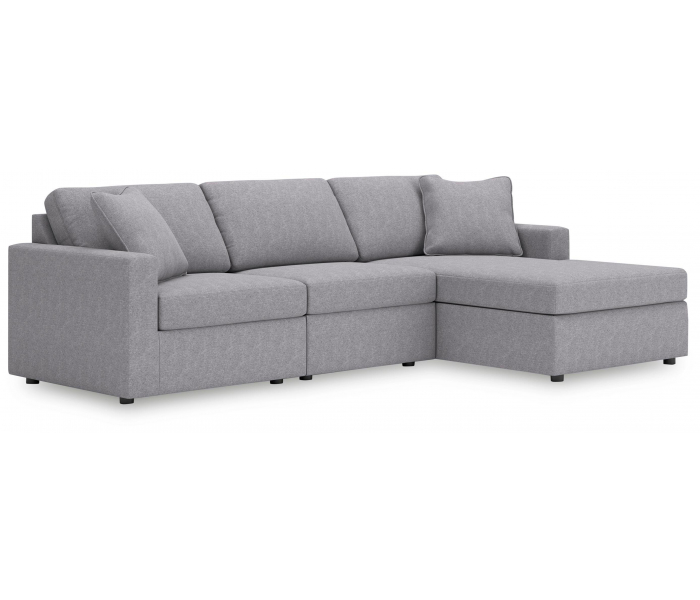 Modmax 3-Piece Sectional Sofa Wth RAF Corner Storage Granite, 109"
