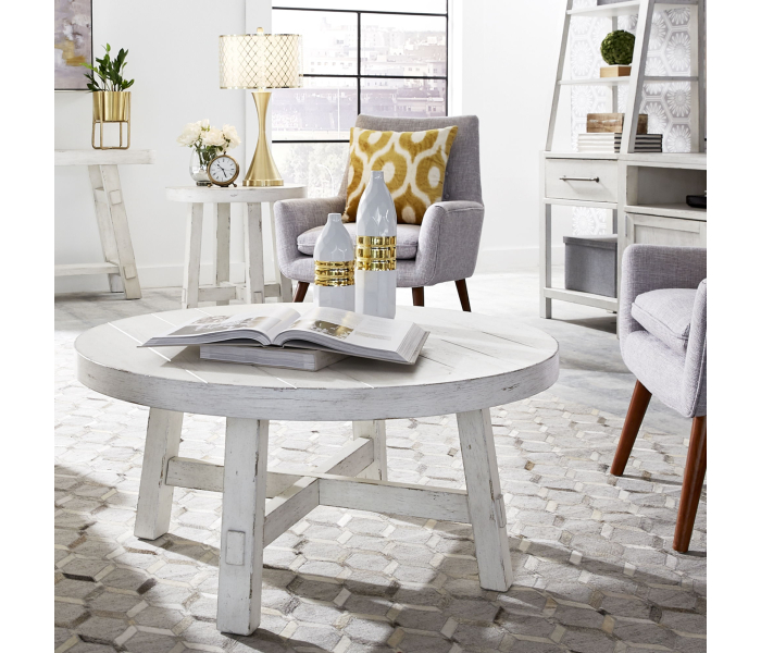 Modern Farmhouse - 3 Piece Table Set - White - Leg Tables