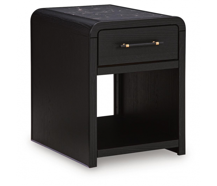 Clanden Rectangular End Table Black, 20.12"