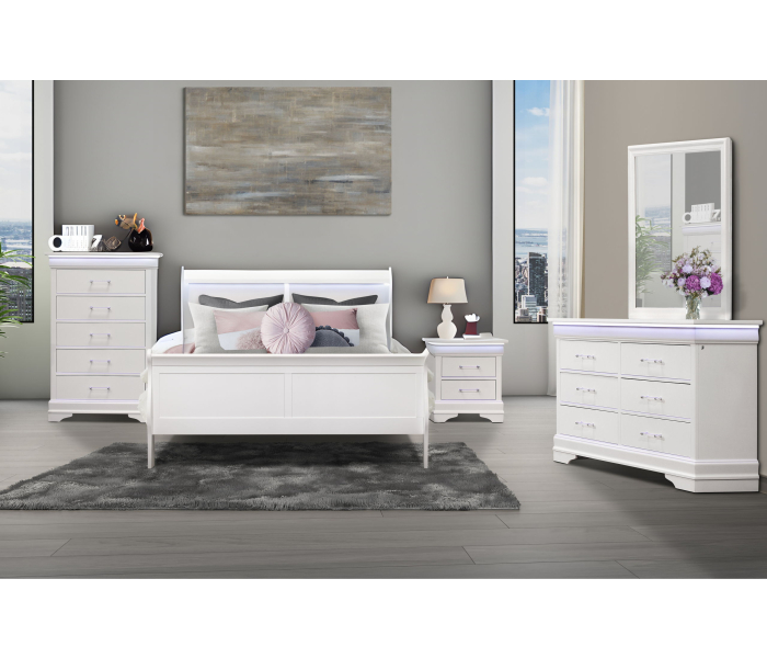 Charlie - 5 Piece Full Bedroom Set With LED
